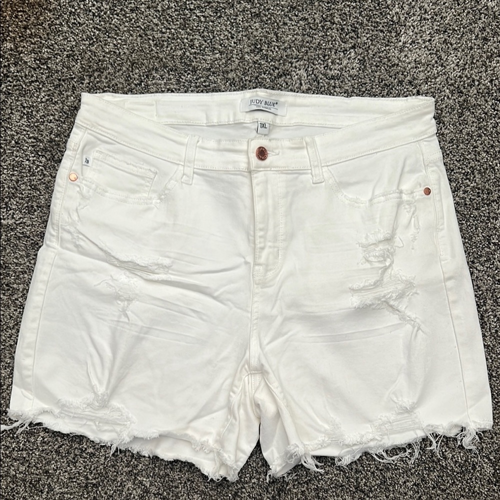 Judy Blue White High-Waisted Jean Shorts